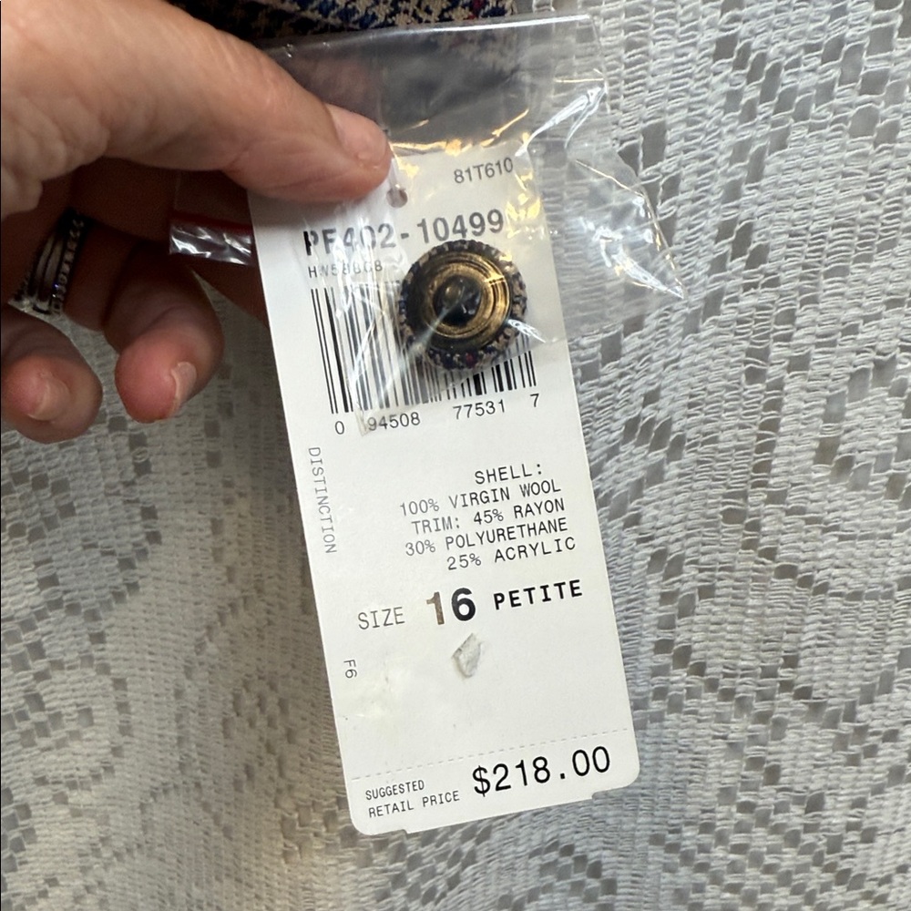 NWT Pendleton 100% Virgin Wool Houndstooth Blazer… - image 7